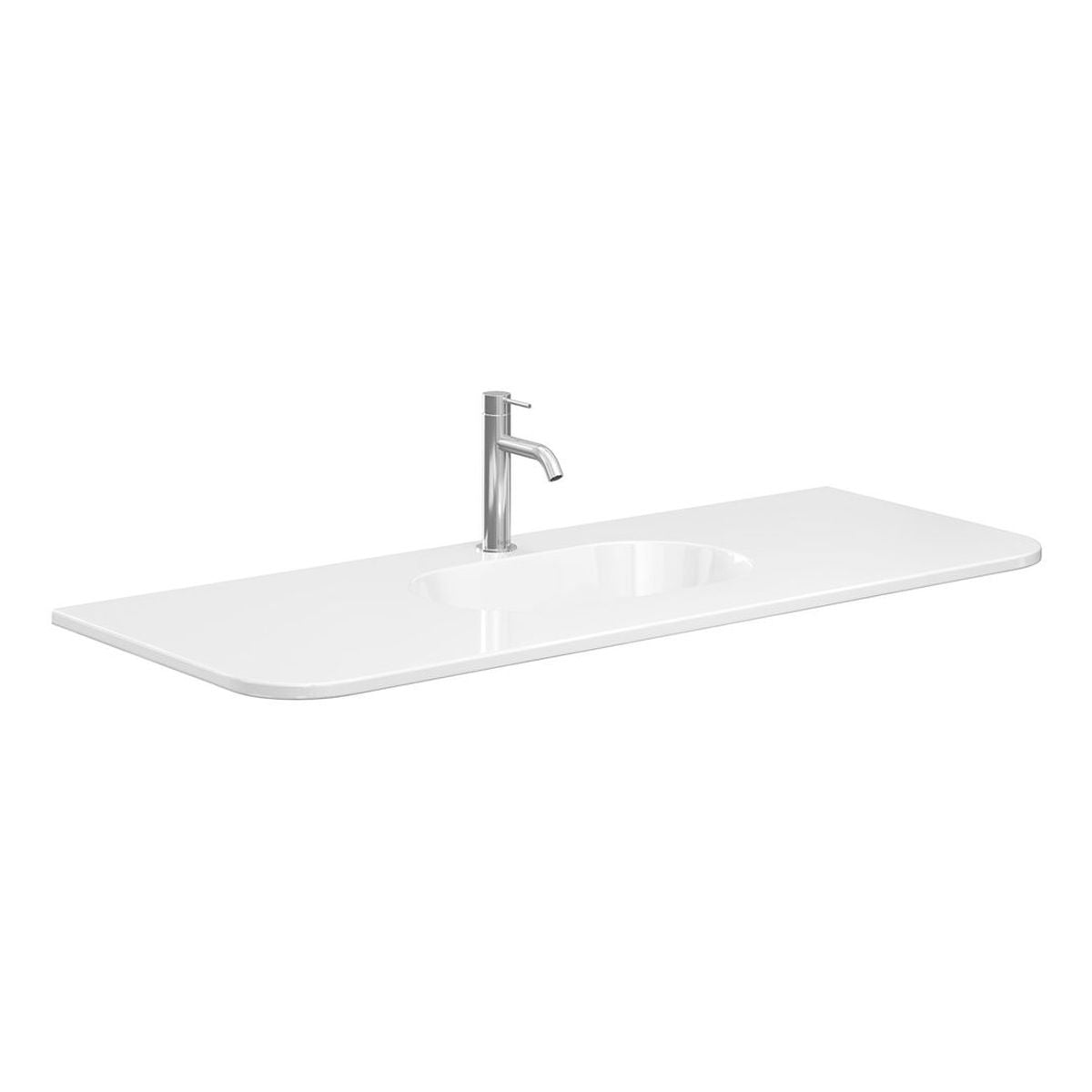 Fienza Lola Gloss Full Depth Curved Ceramic Basin Top 1200mm, 1 Taphole