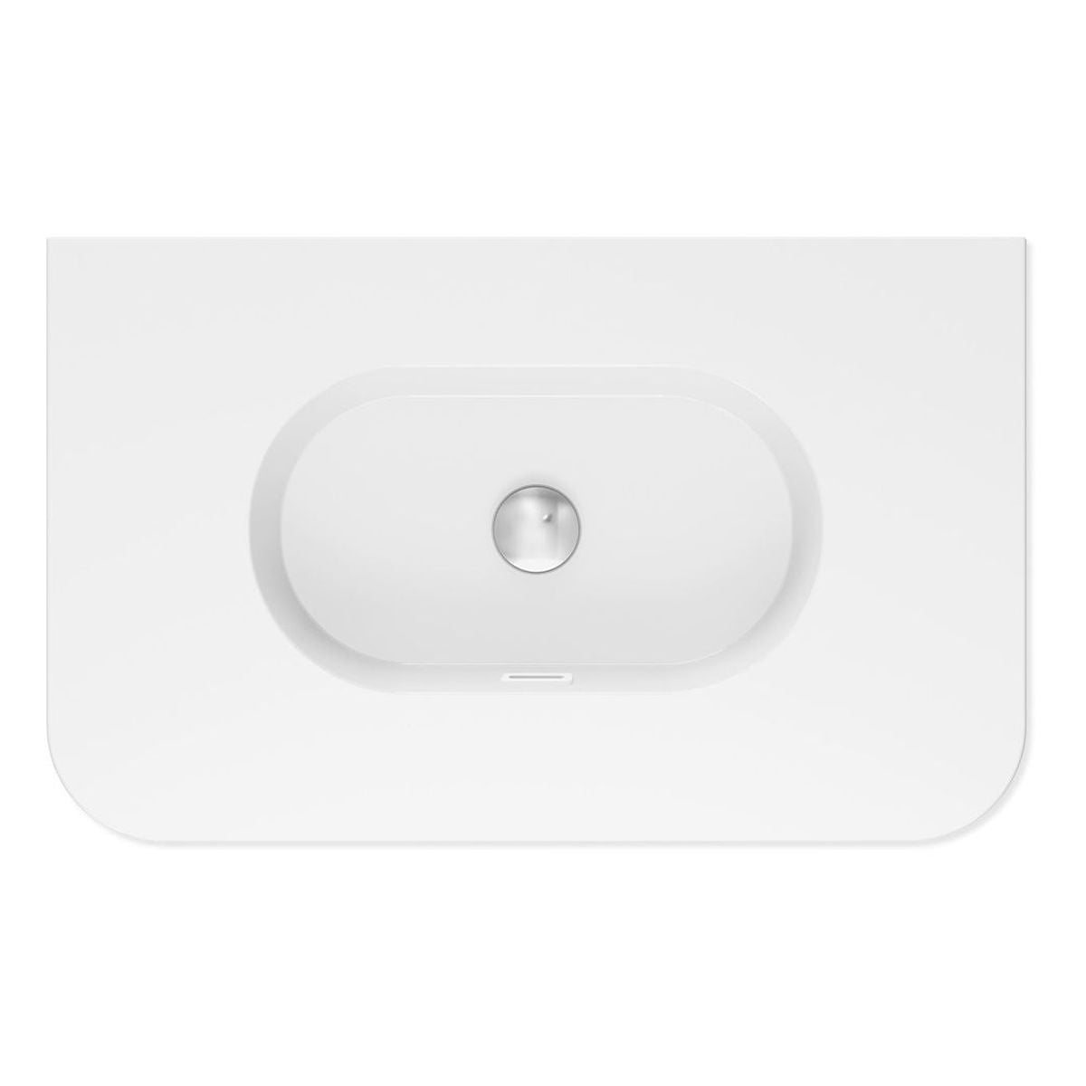 Fienza Lola Gloss Full Depth Curved Ceramic Basin Top 750mm, No Taphole