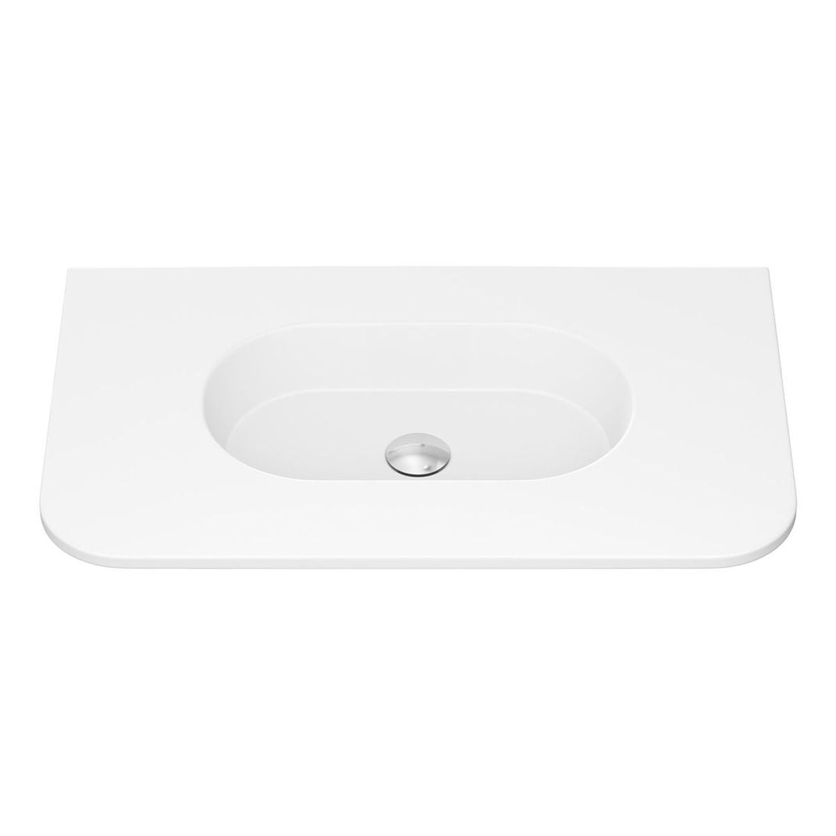 Fienza Lola Matte Full Depth Curved Ceramic Basin Top 750mm, No Taphole