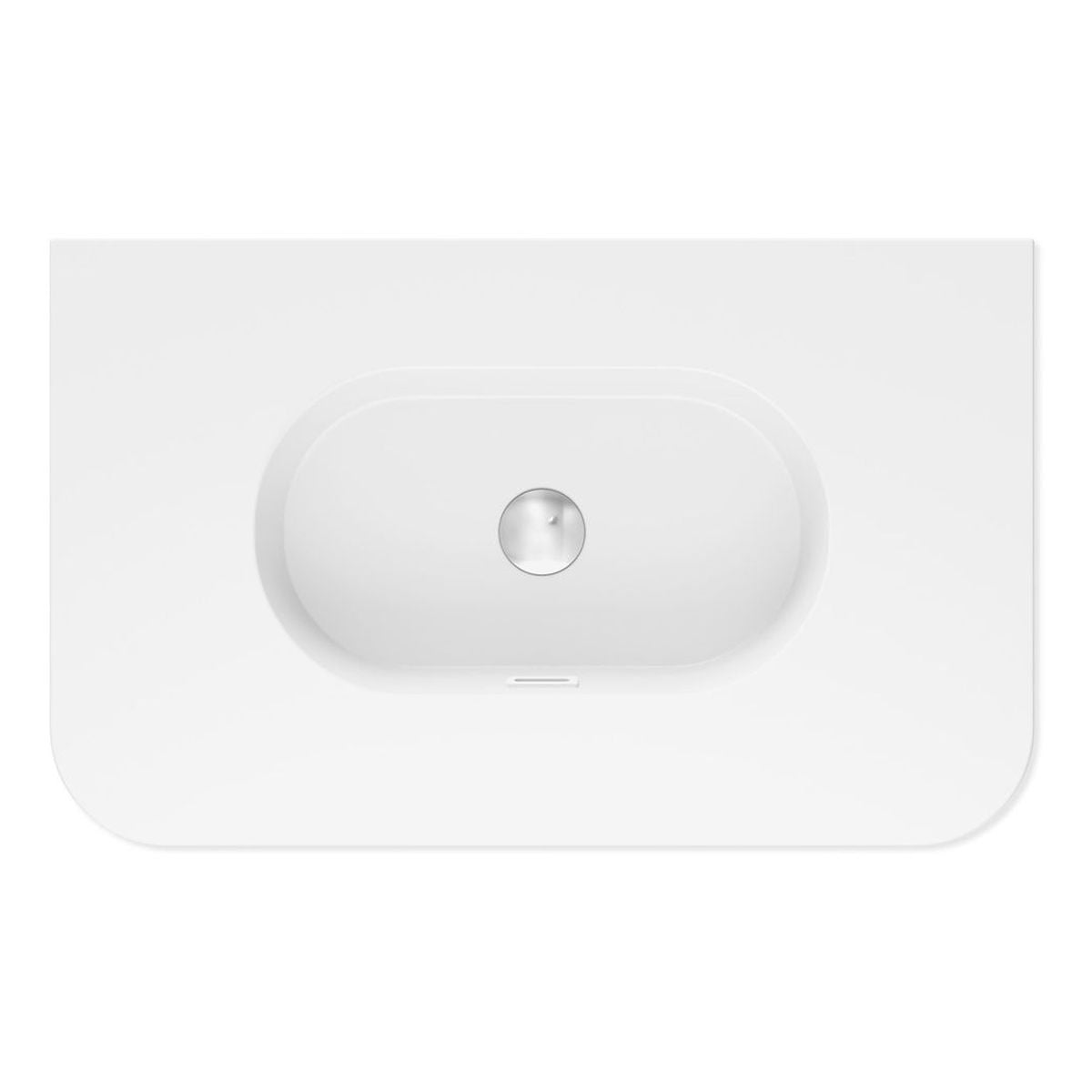 Fienza Lola Matte Full Depth Curved Ceramic Basin Top 750mm, No Taphole