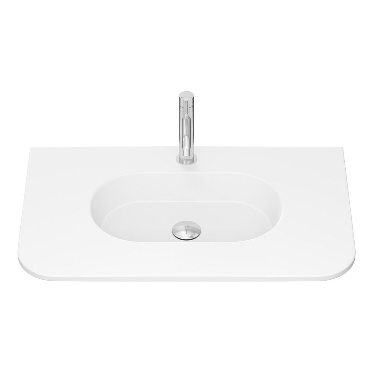 Fienza Lola Matte Full Depth Curved Ceramic Basin Top 750mm, 1 Taphole