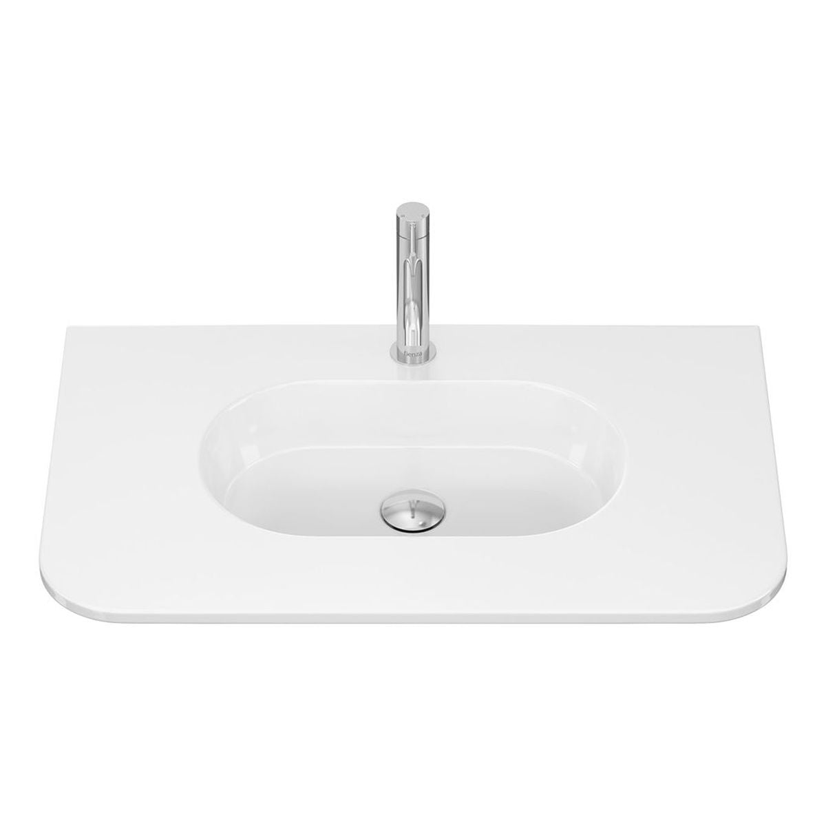 Fienza Lola Gloss Full Depth Curved Ceramic Basin Top 750mm, 1 Taphole