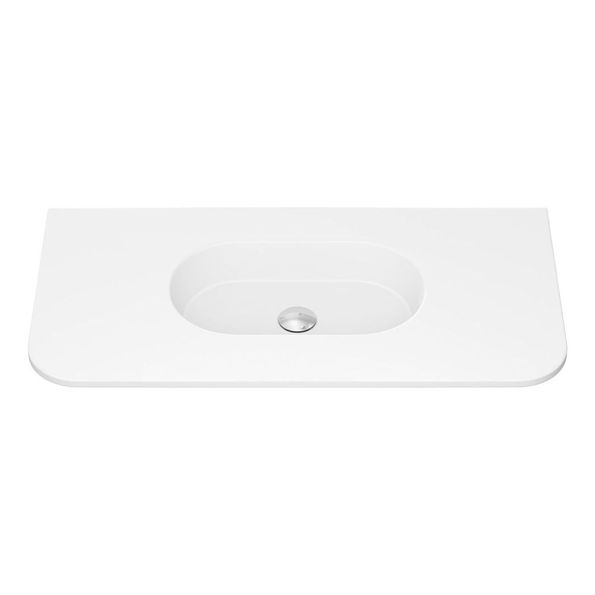 Fienza Lola Matte Full Depth Curved Ceramic Basin Top 900mm, No Taphole