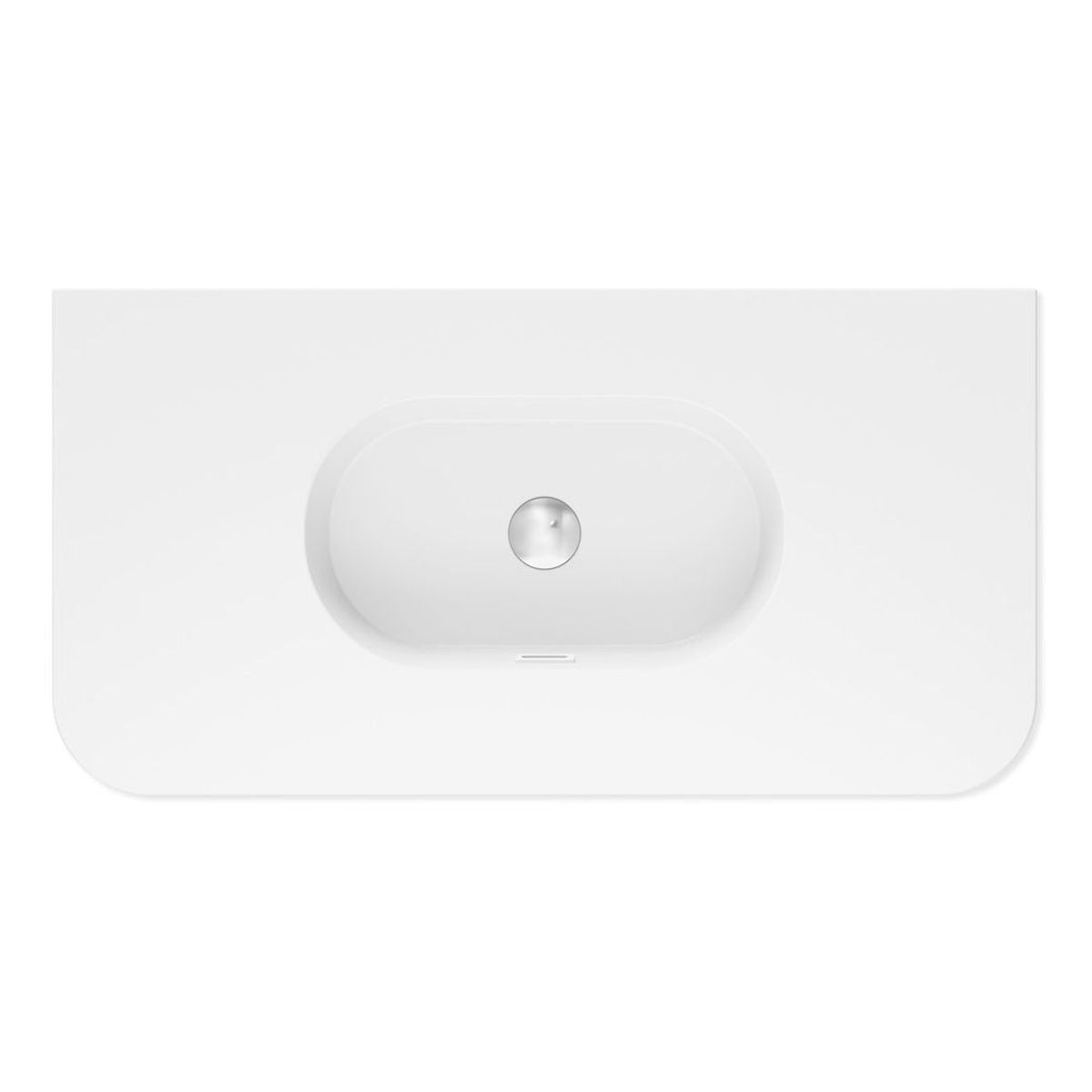 Fienza Lola Matte Full Depth Curved Ceramic Basin Top 900mm, No Taphole