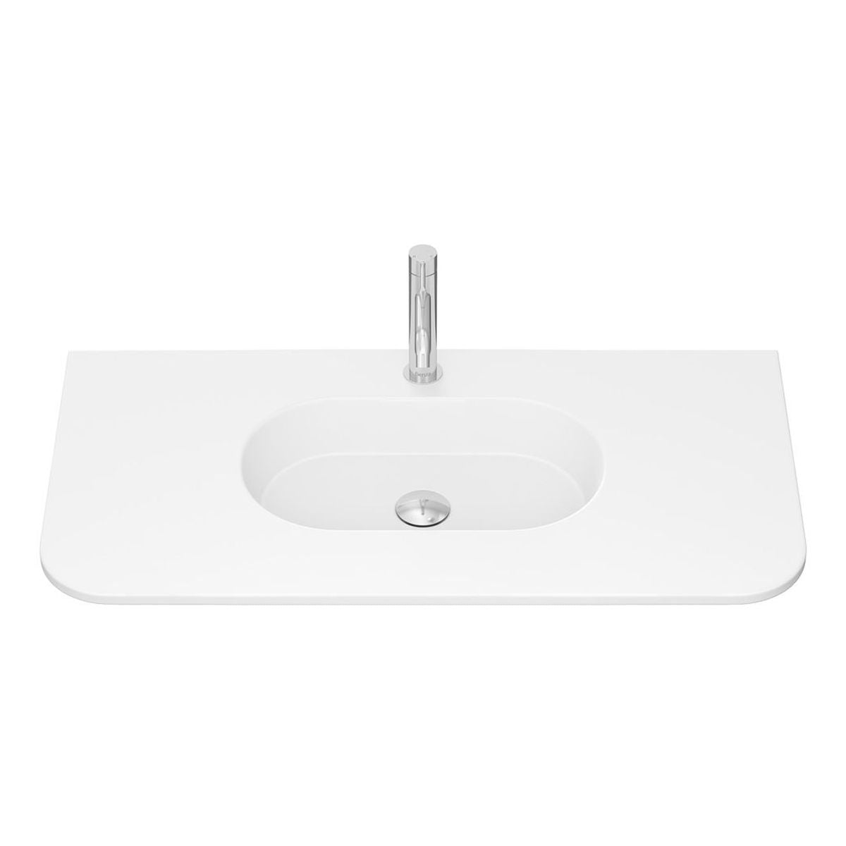 Fienza Lola Matte Full Depth Curved Ceramic Basin Top 900mm, 1 Taphole