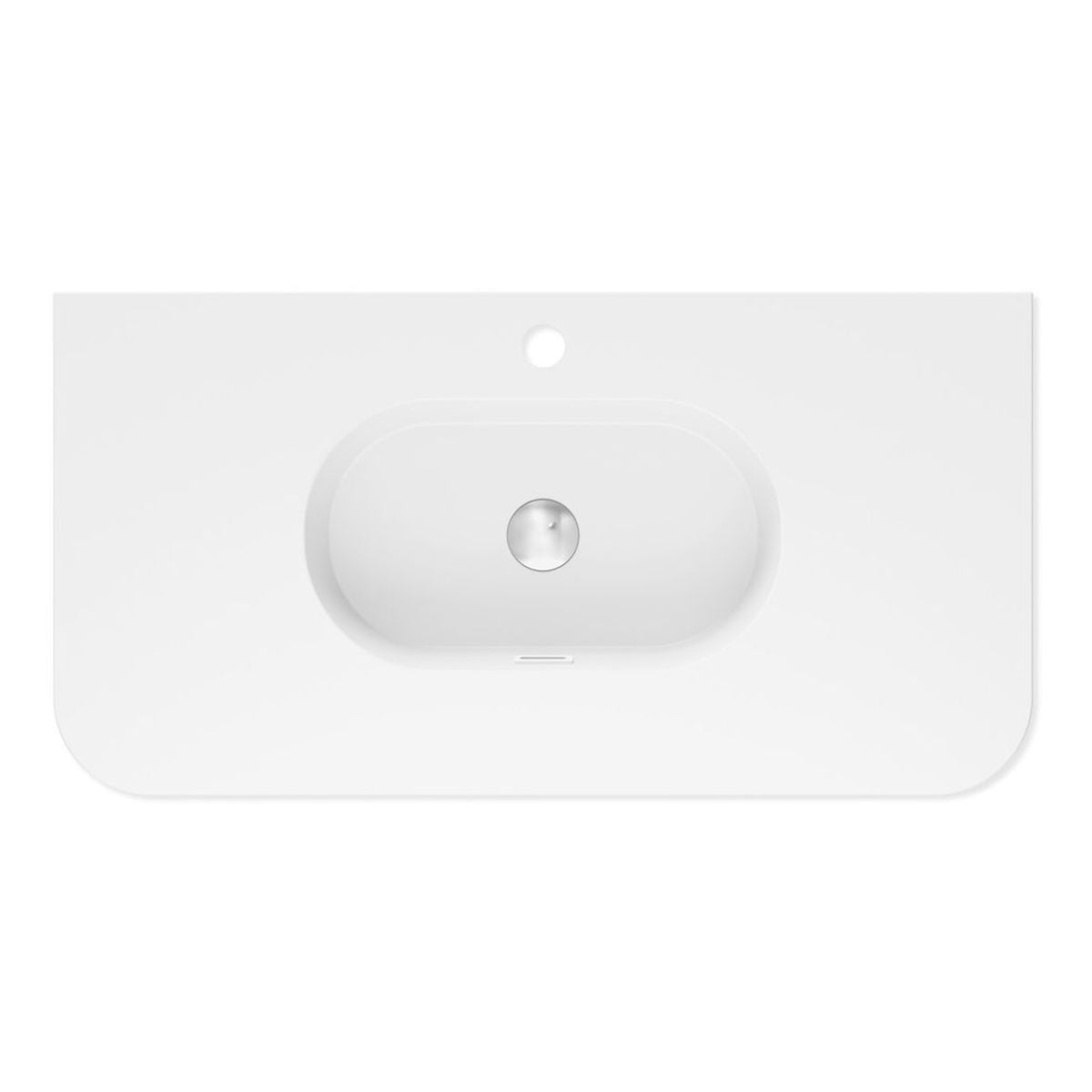 Fienza Lola Matte Full Depth Curved Ceramic Basin Top 900mm, 1 Taphole