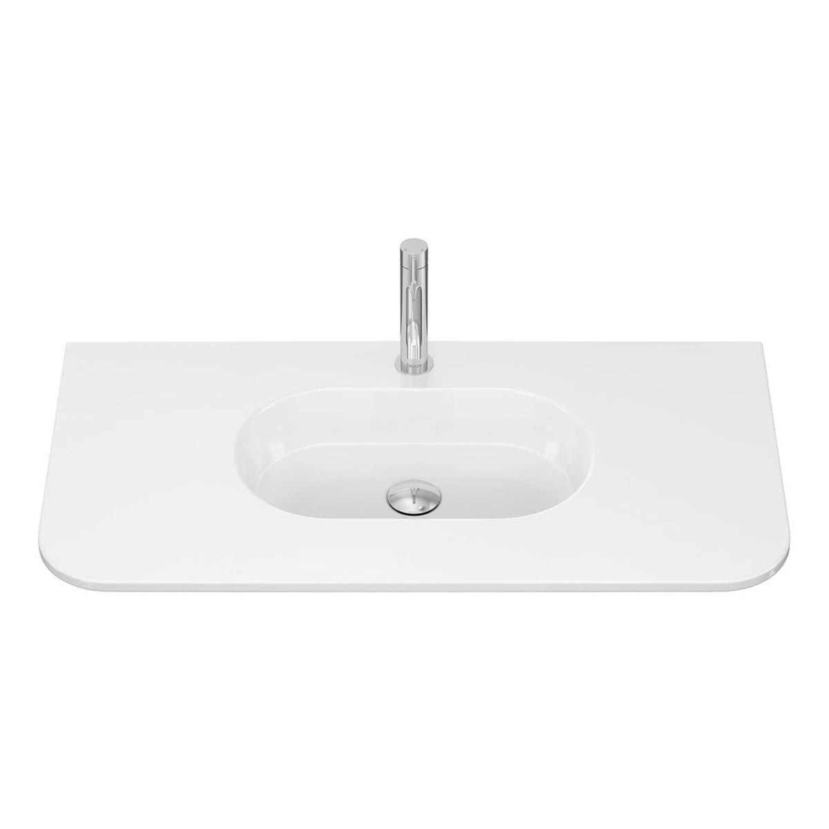 Fienza Lola Gloss Full Depth Curved Ceramic Basin Top 900mm, 1 Taphole