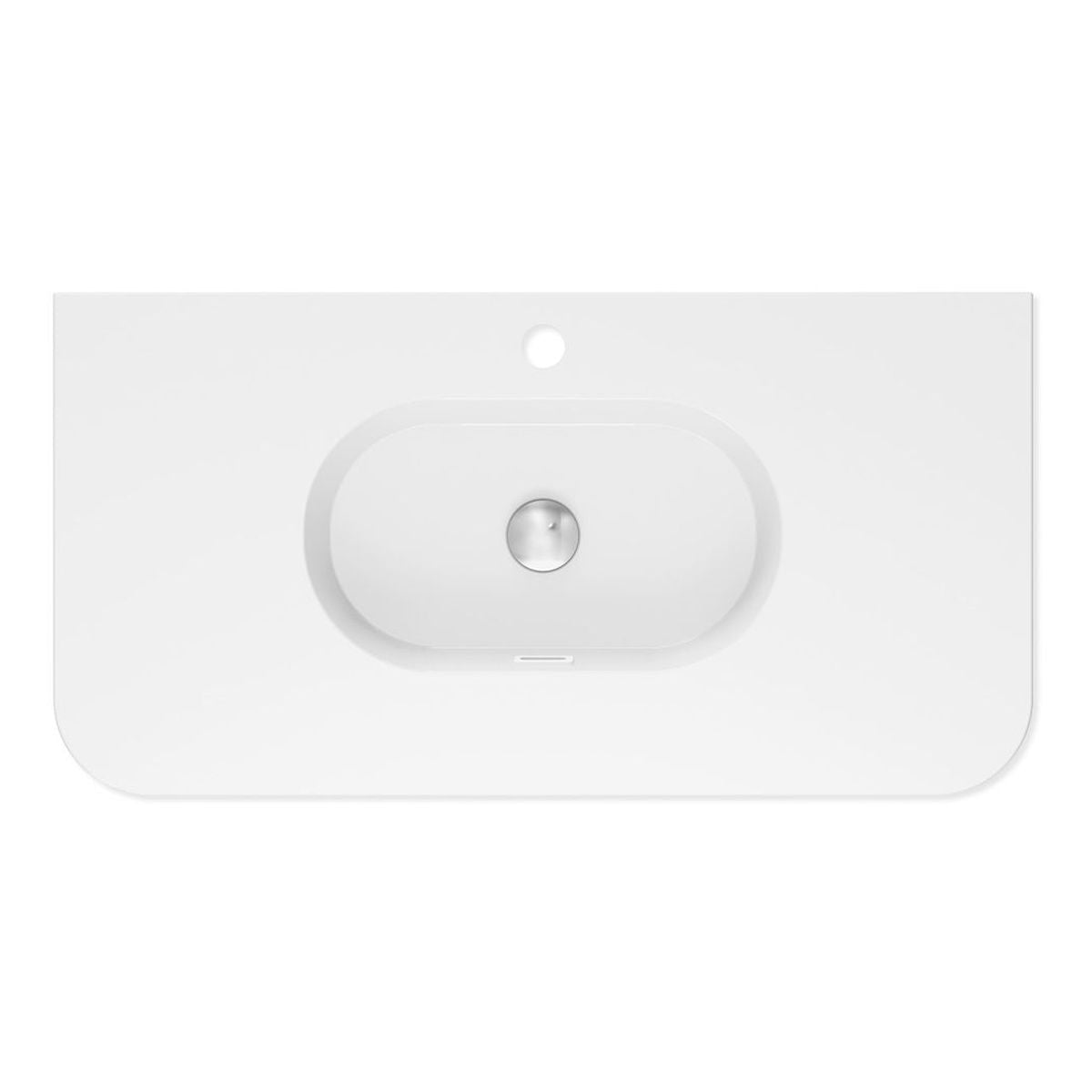 Fienza Lola Gloss Full Depth Curved Ceramic Basin Top 900mm, 1 Taphole