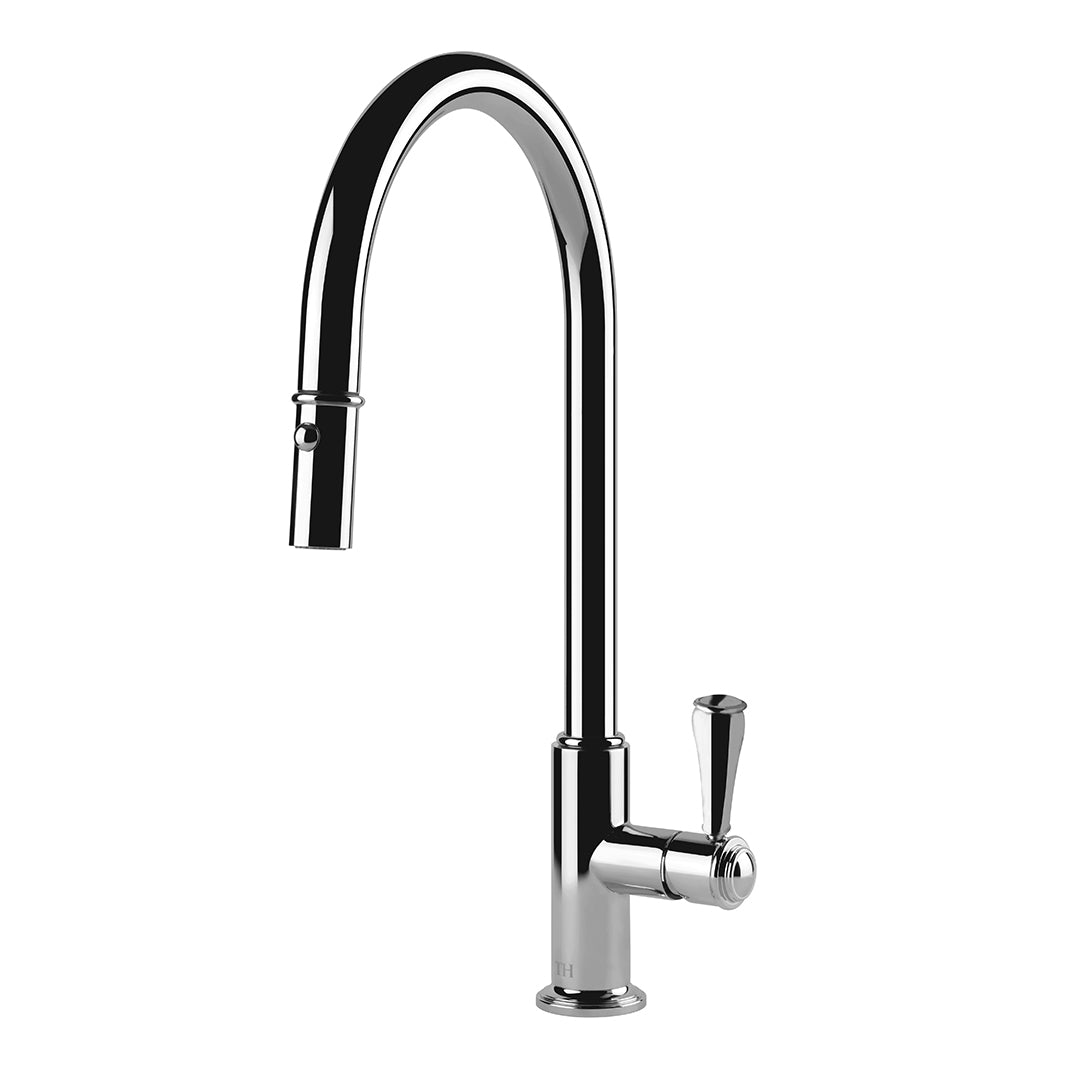 Turner Hastings Ludlow Pull Out Sink Mixer with Metal Handle - Chrome