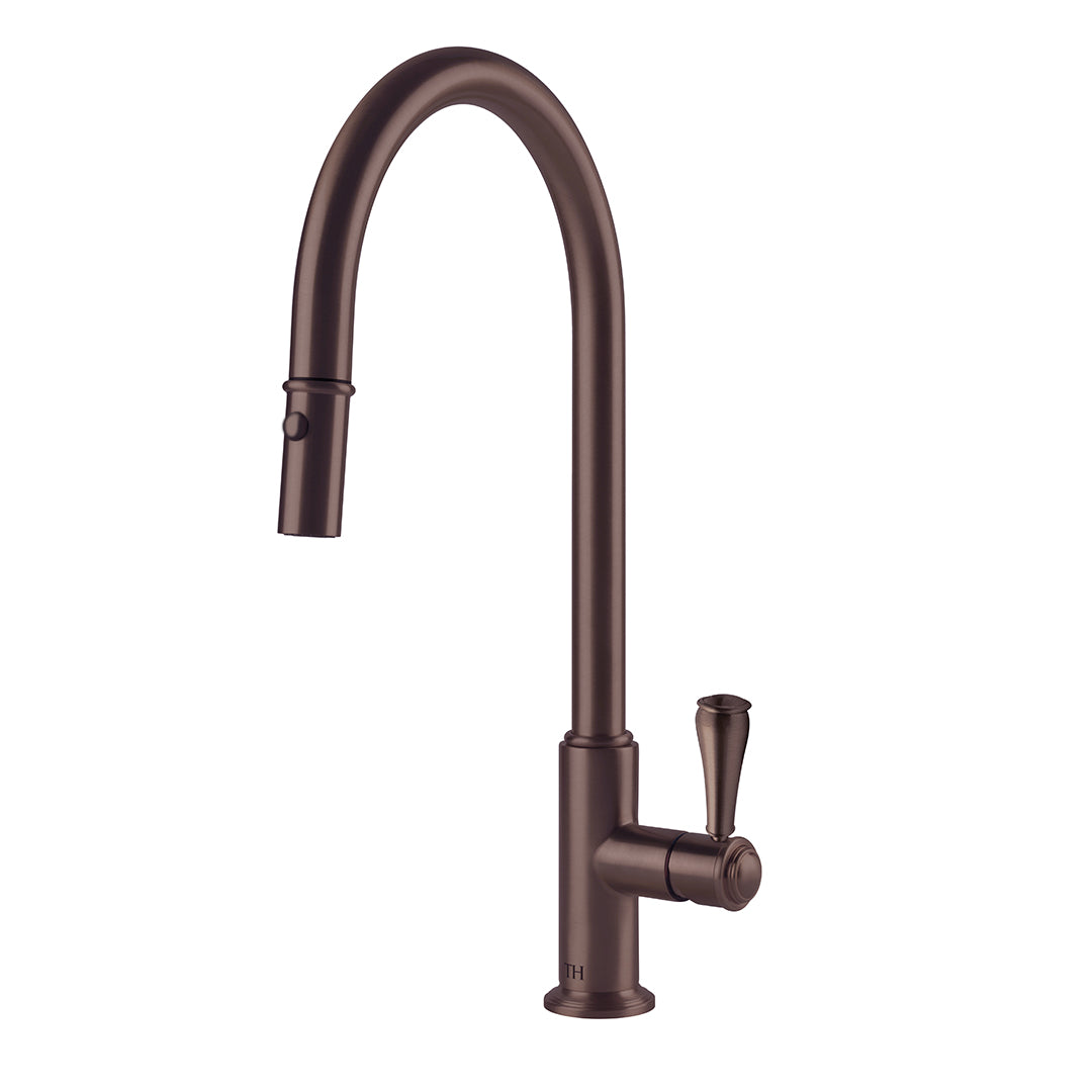 Turner Hastings Ludlow Pull Out Sink Mixer with Metal Handle - English Bronze
