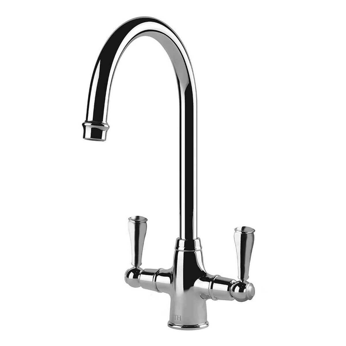 Turner Hastings Ludlow Double Mixer Tap with Metal Handle - Chrome