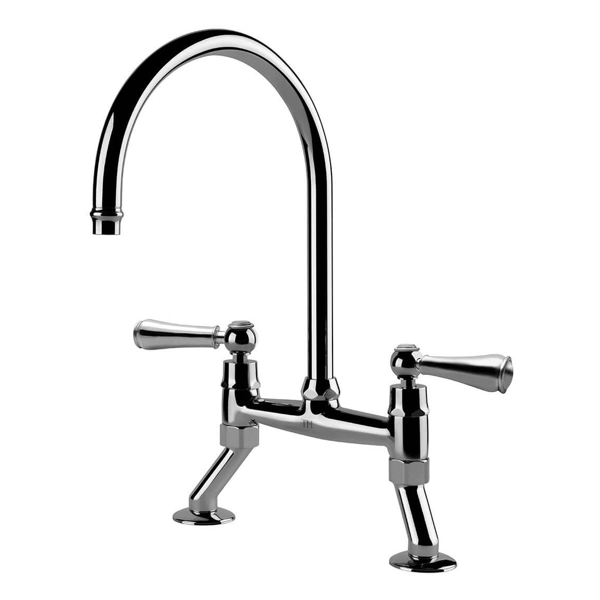 Turner Hastings Ludlow Bridge Mixer Tap with Metal Handle - Chrome