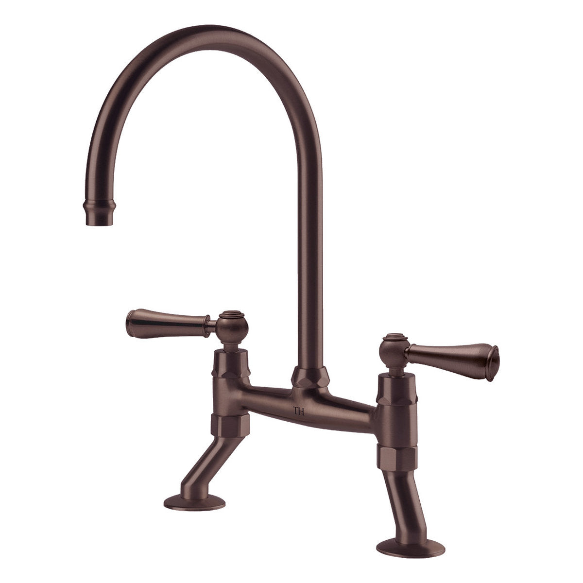 Turner Hastings Ludlow Bridge Mixer Tap with Metal Handle - English Bronze
