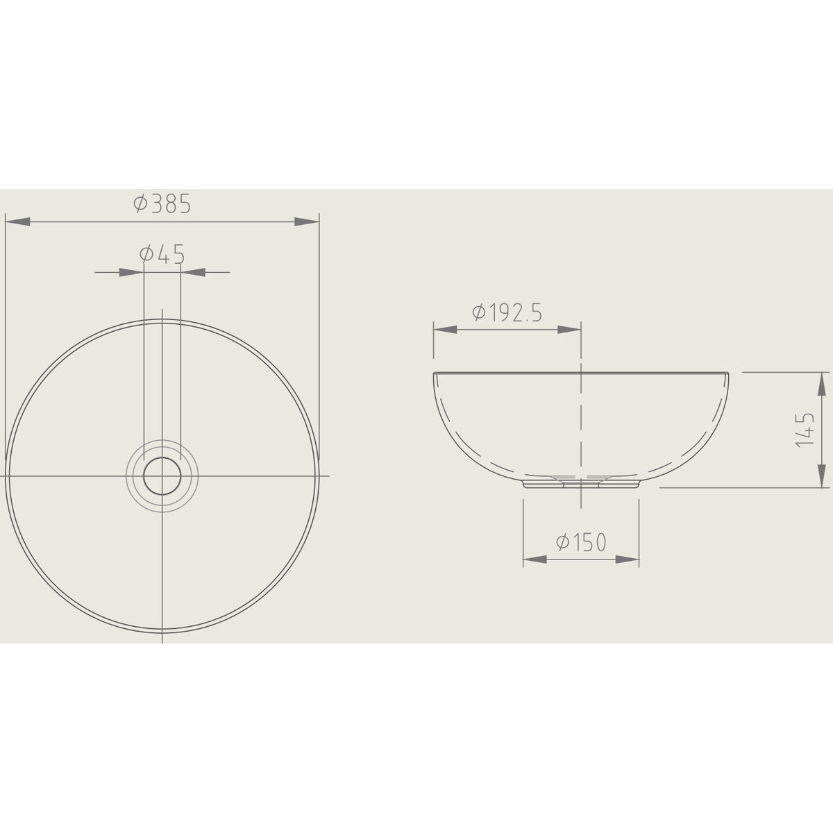 Liso Above Counter Basin - Gloss White