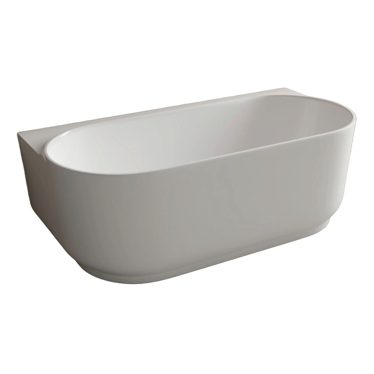 Studio Bagno Lust Wall Faced Freestanding Bath - Semi Gloss White