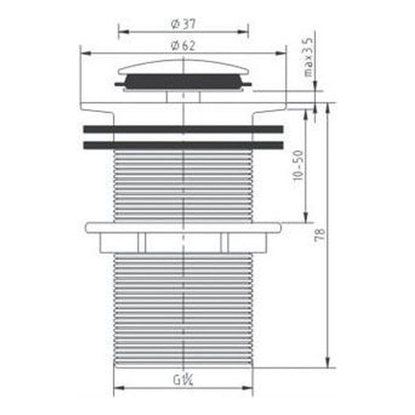 Otti Basin 32mm Chrome Pop Up Waste No Overflow