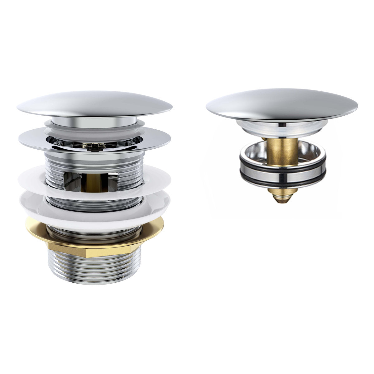 Otti Mushroom Bath Pull Out Popup Waste Overflow Chrome