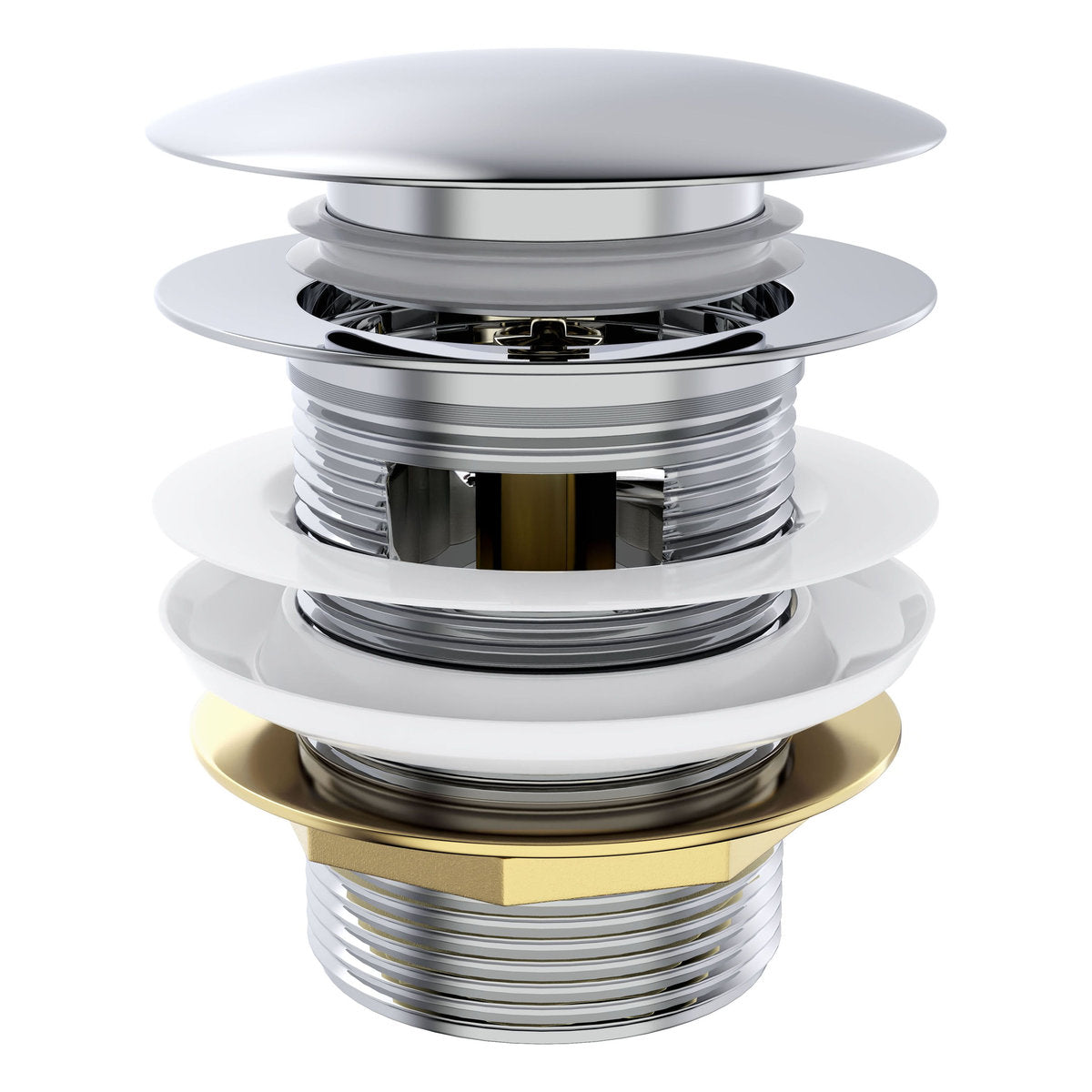 Otti Mushroom Bath Pull Out Popup Waste Overflow Chrome
