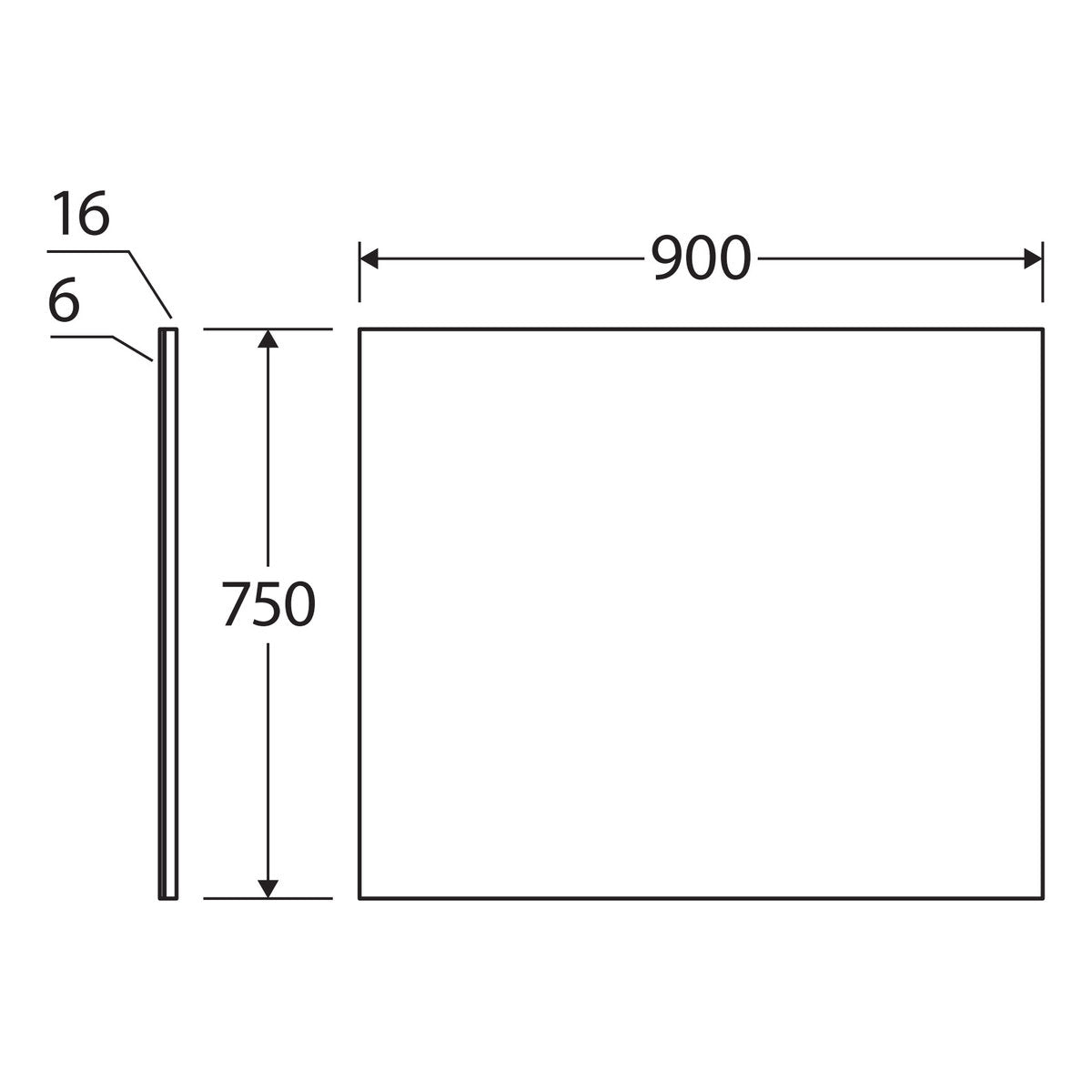 Fienza Aluca Mirror 900x750mm