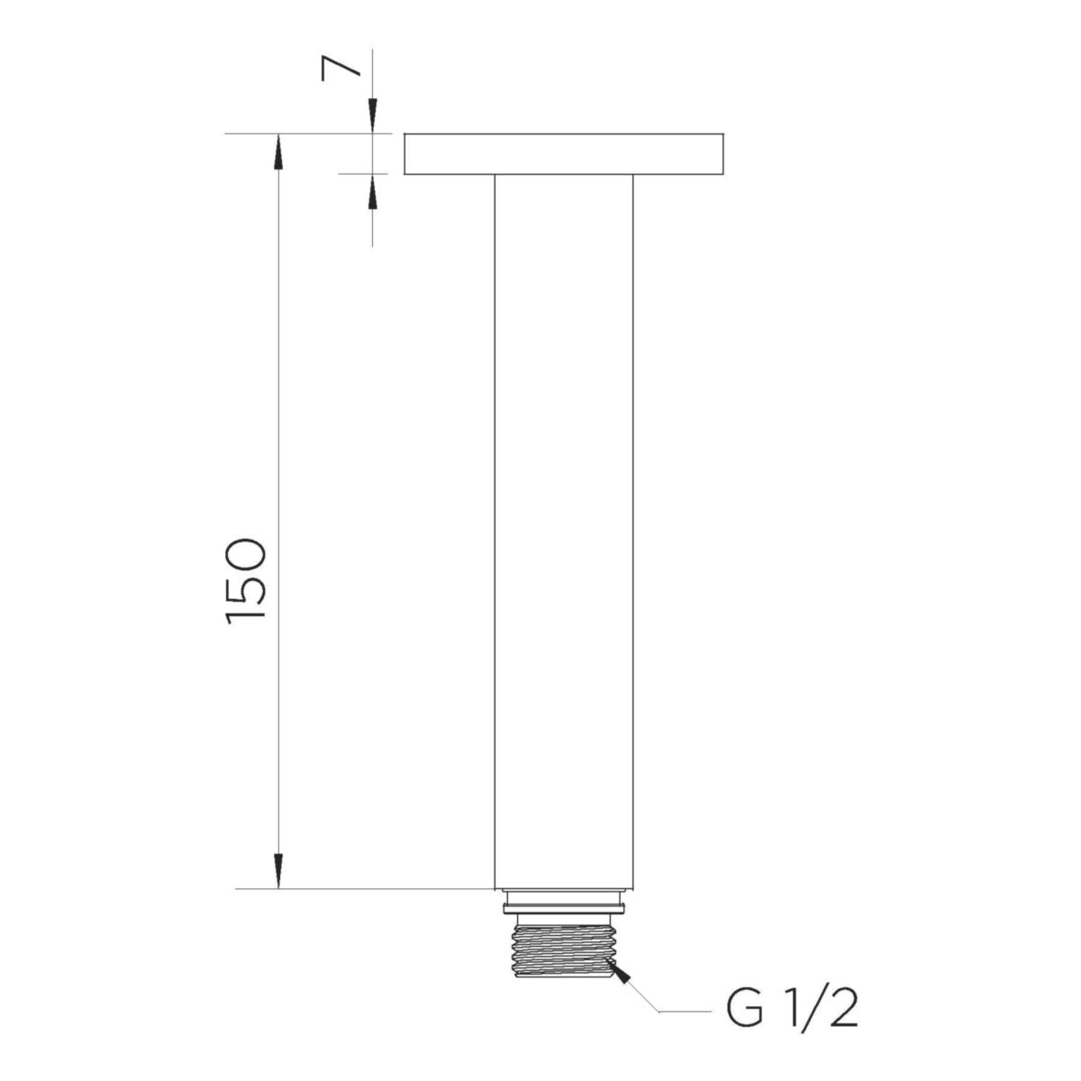 Meir Round Ceiling Shower Arm 150mm, Shadow