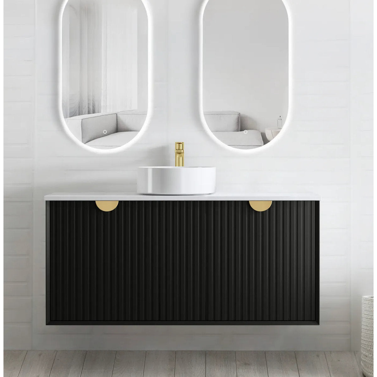 Marlo Matte Black 1200mm Wall Hung Vanity