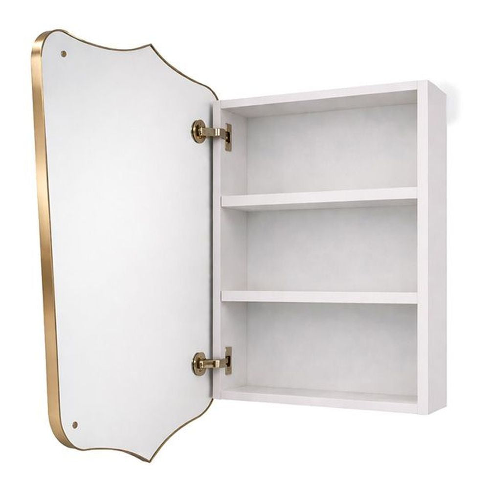Mayer Shield Mirror 80x50 Shaving Cabinet - Brushed Brass