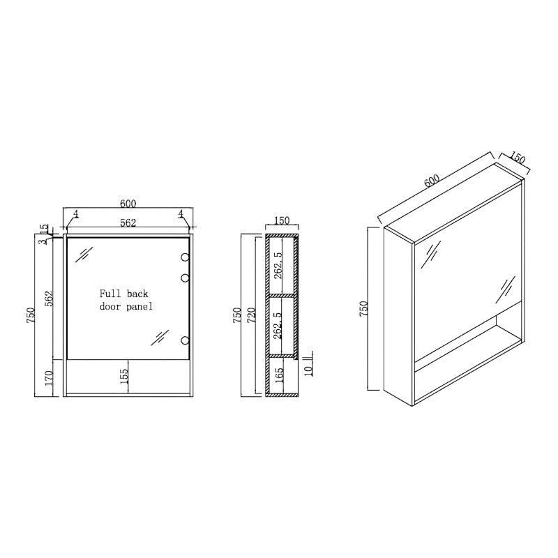 Urban 600mm Mirror Cabinet