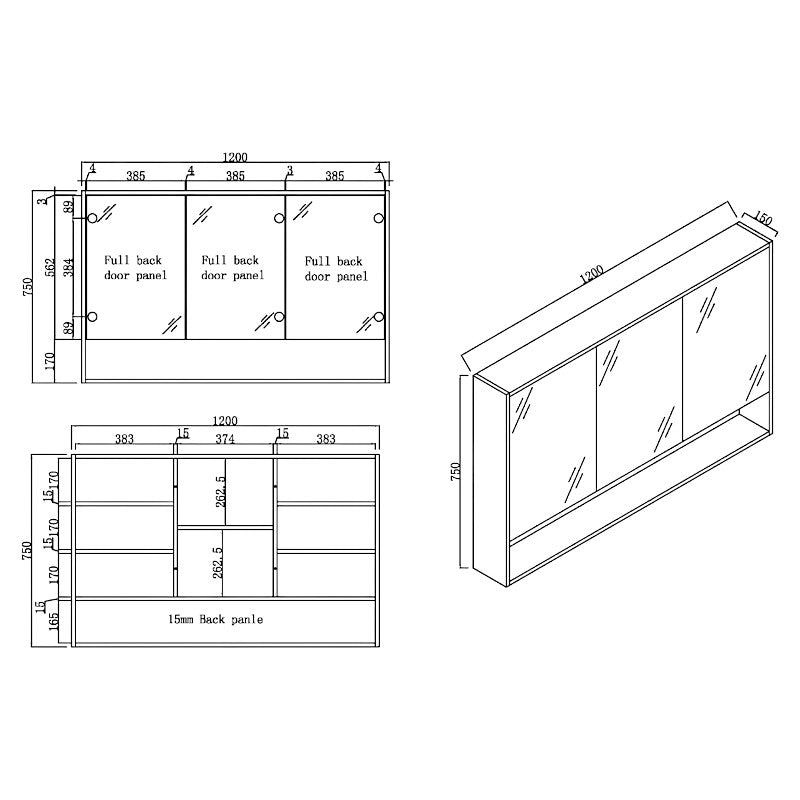 Urban 1200mm Mirror Cabinet
