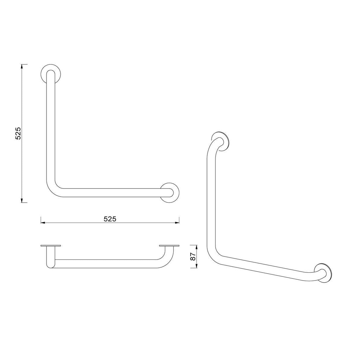 Meir Care Range 90 Degree Grab Rail 450Mm, Lustre Bronze