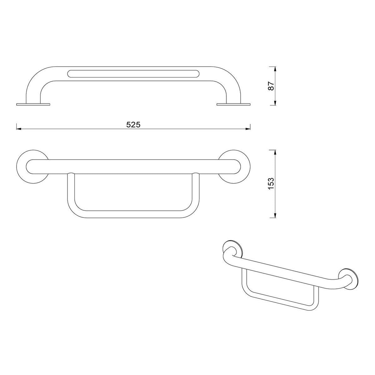 Meir Care Range Hand Towel Rail, Brushed Nickel