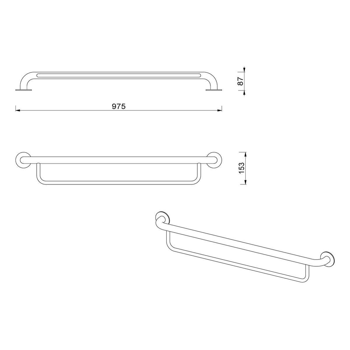Meir Care Range Bath Towel Rail, Lustre Bronze