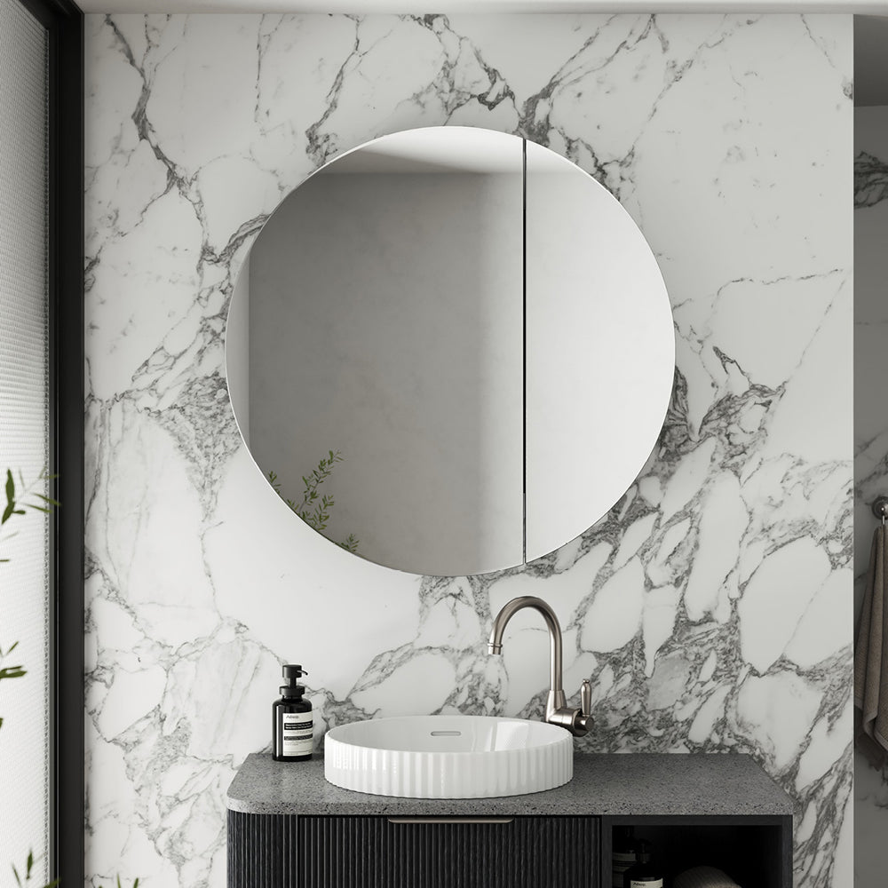 Fienza Marlowe Round Mirror Cabinet, 800 x 800mm