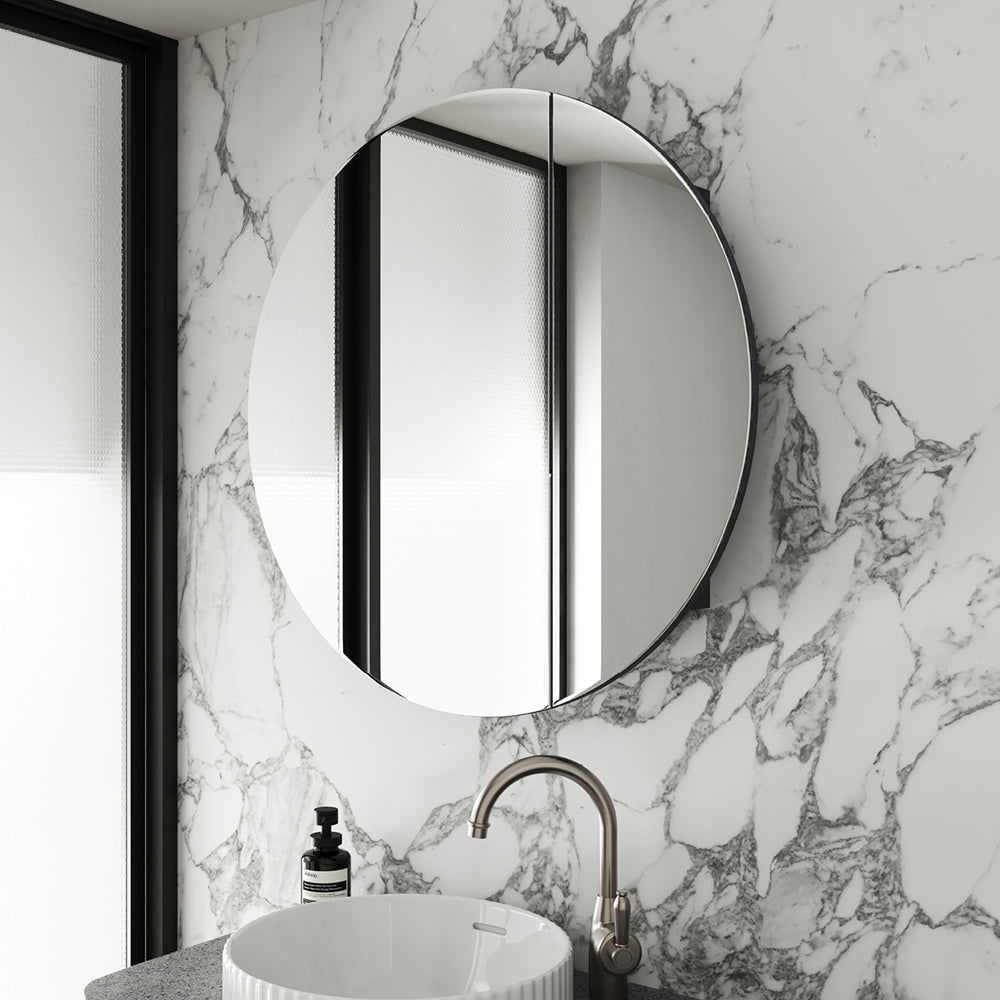 Fienza Marlowe Round Mirror Cabinet, 800 x 800mm