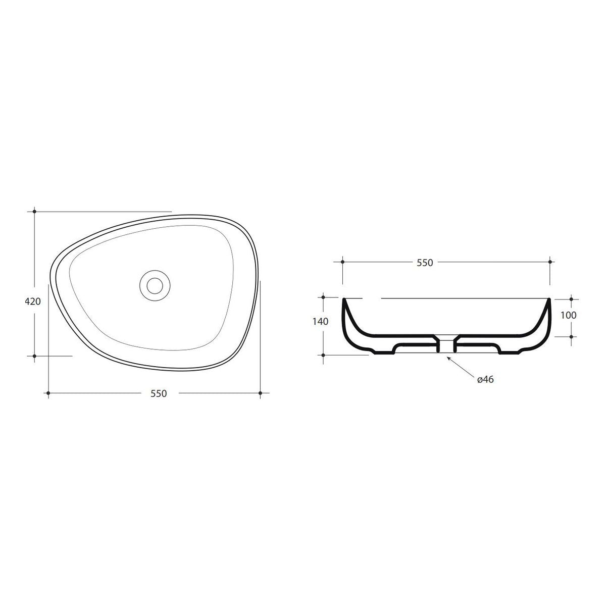 Studio Bagno Metamorfosi 3 Black & White Bench Basin