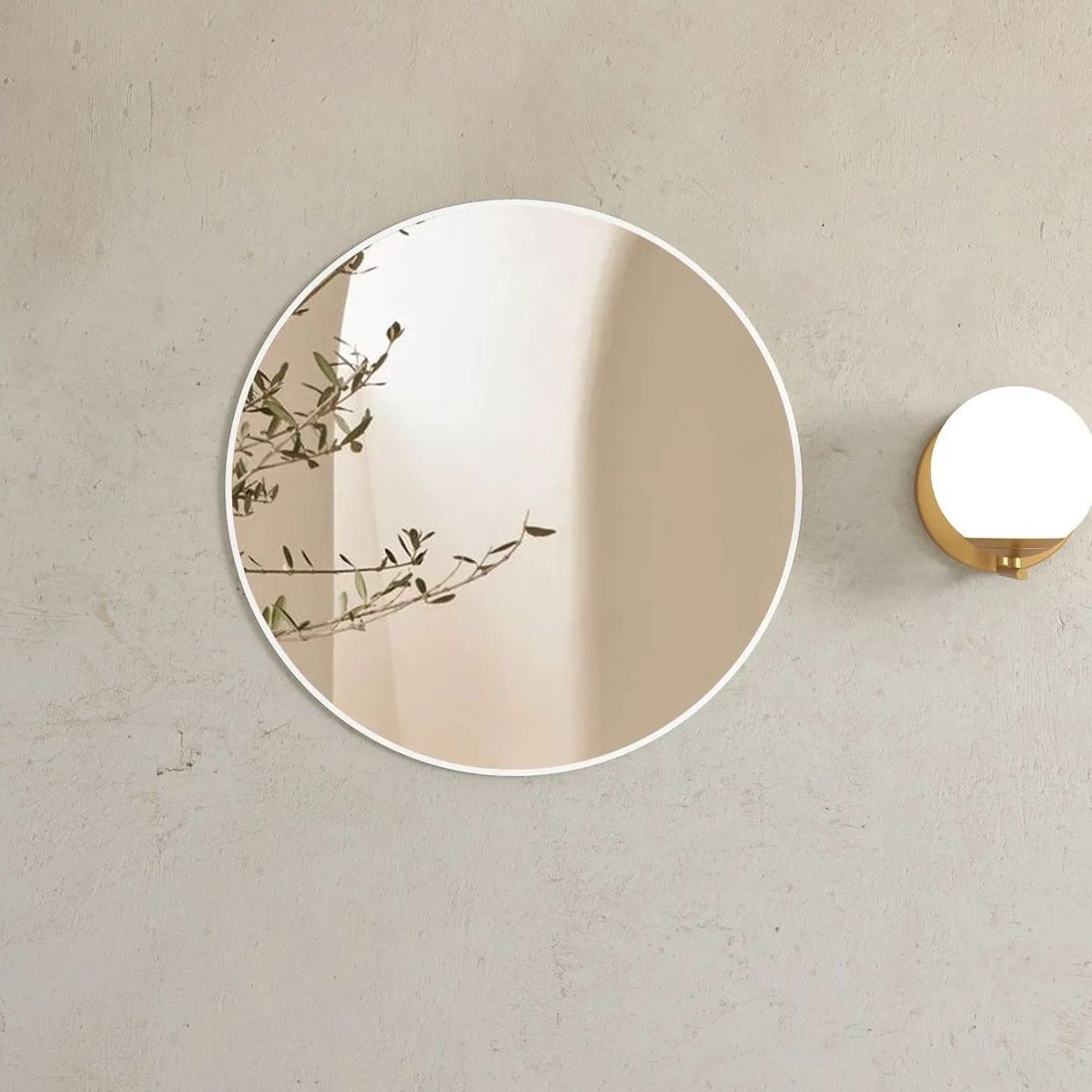 London 700mm White Metal Frame Mirror