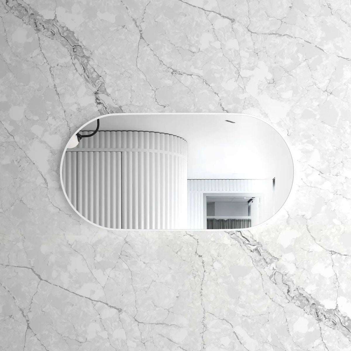 Noosa 1200x600 White Metal Frame Mirror