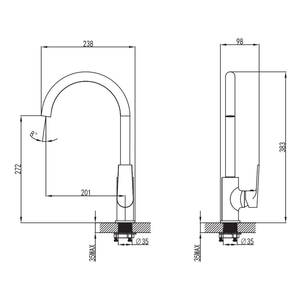 Studio Bagno Manhattan Sink Mixer - Chrome