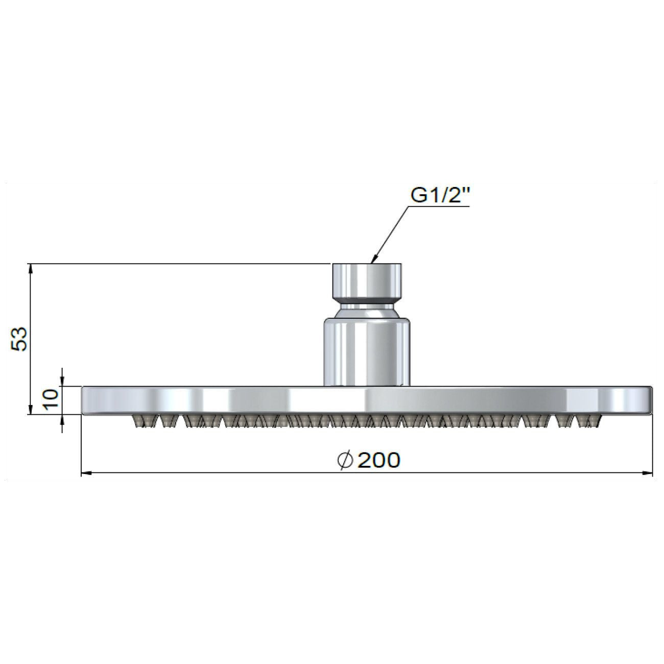 Outdoor Round Shower Rose 200mm - SS316