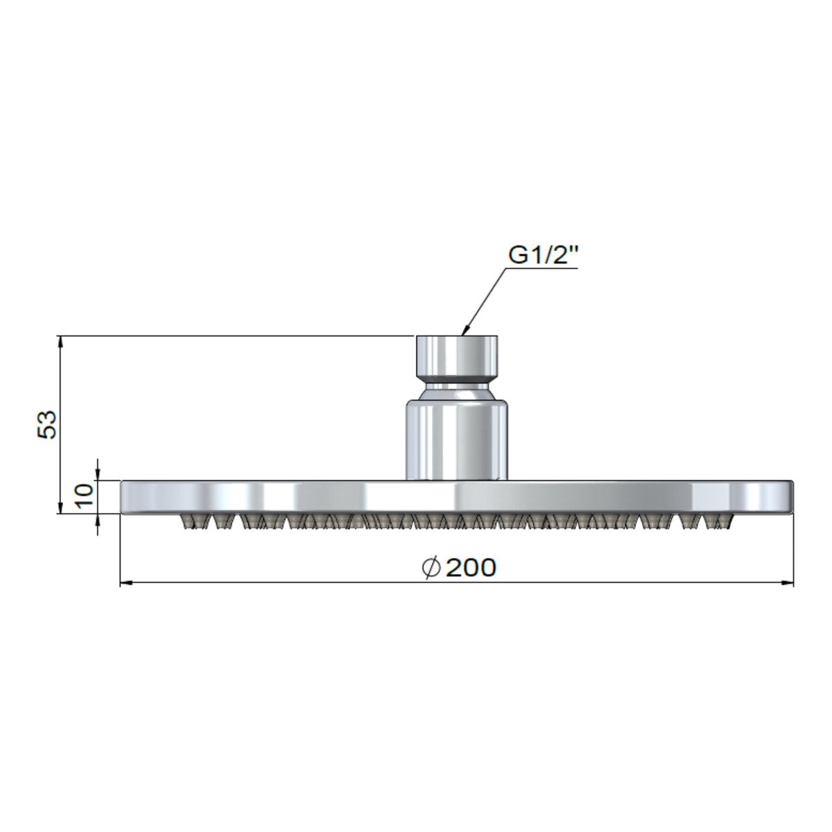 Outdoor Round Shower Rose 200mm - SS316