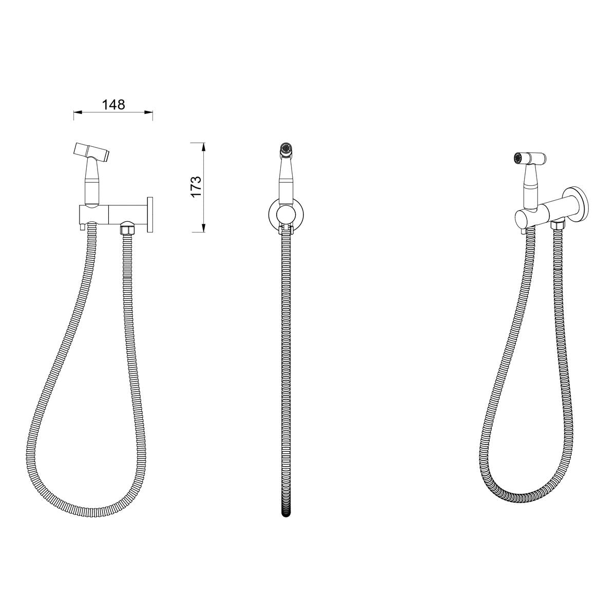 Meir Bidet Spray With Mixer, Champagne