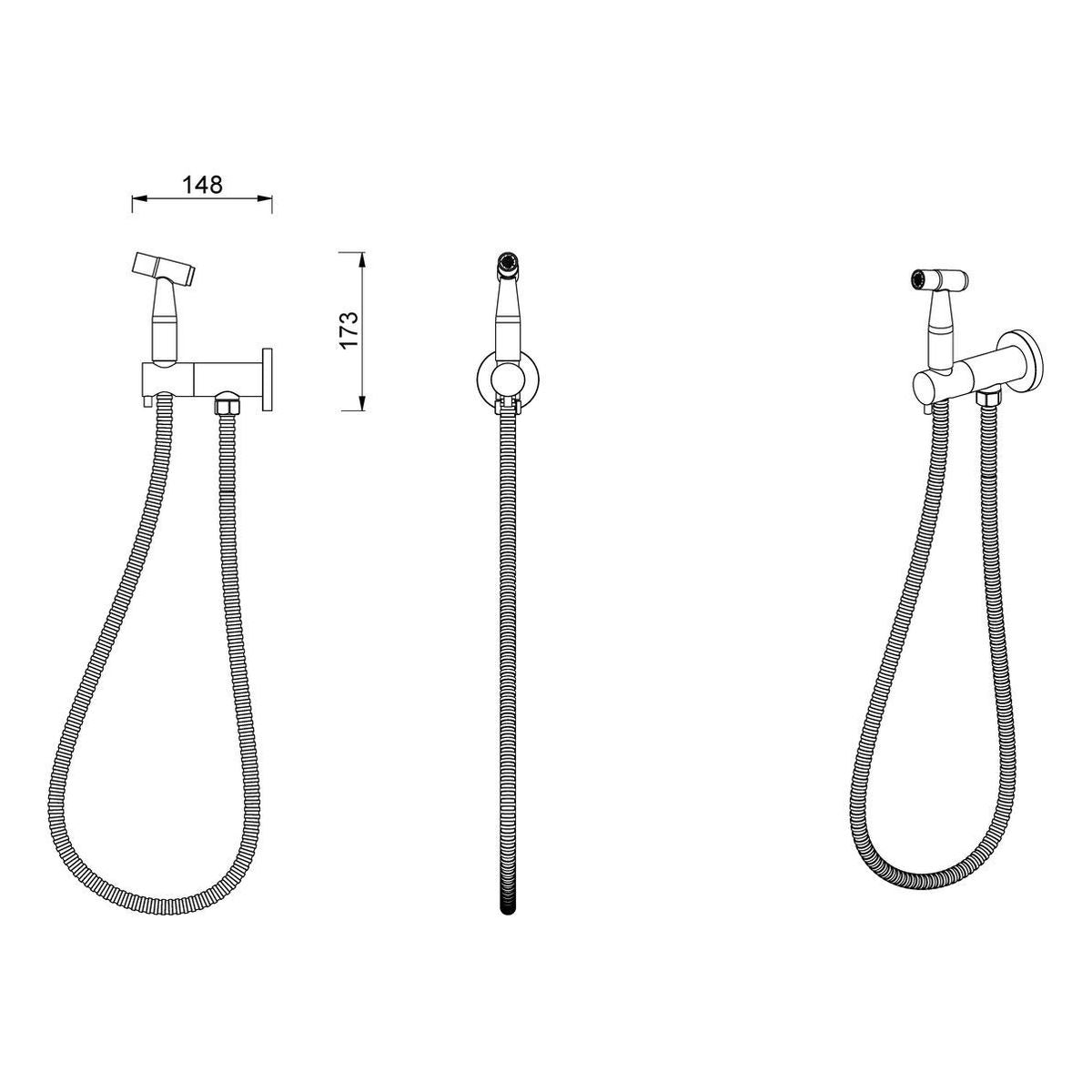 Meir Bidet Spray With Mixer, Shadow