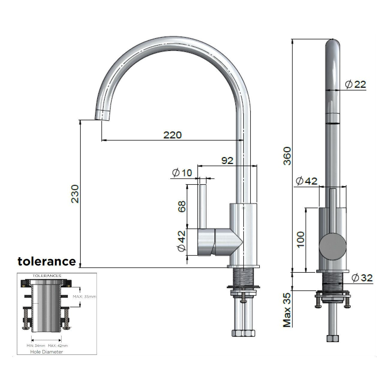 Outdoor Kitchen Mixer - SS316