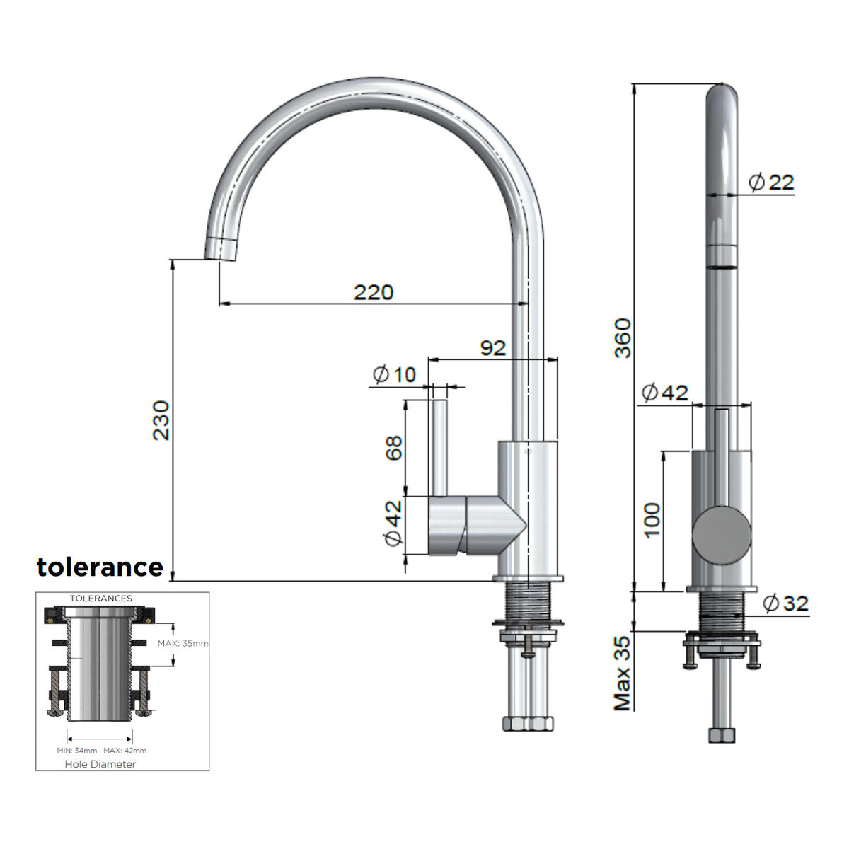 Outdoor Kitchen Mixer - SS316