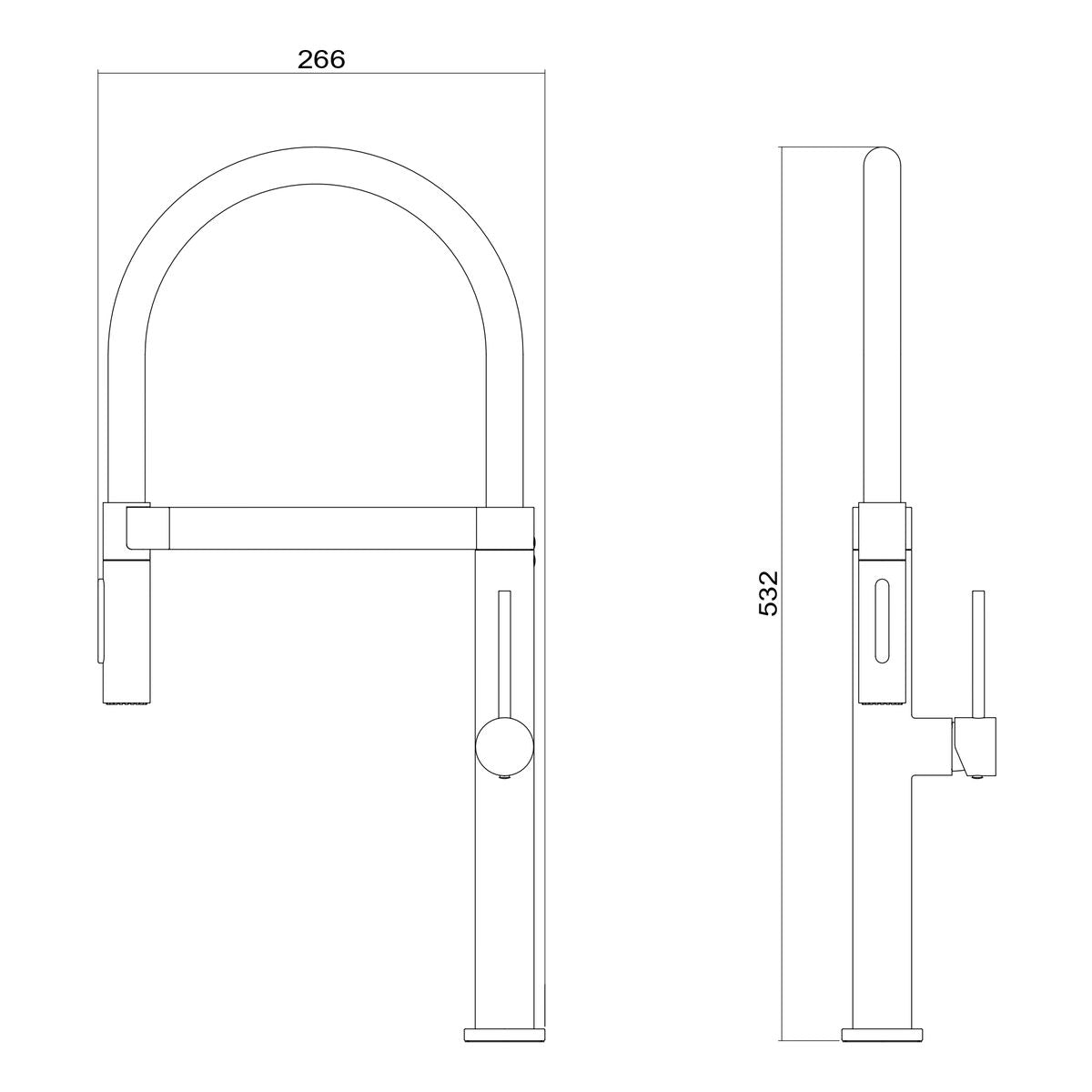 Meir Pull Down Kitchen Mixer With Magnetic Dock, Champagne