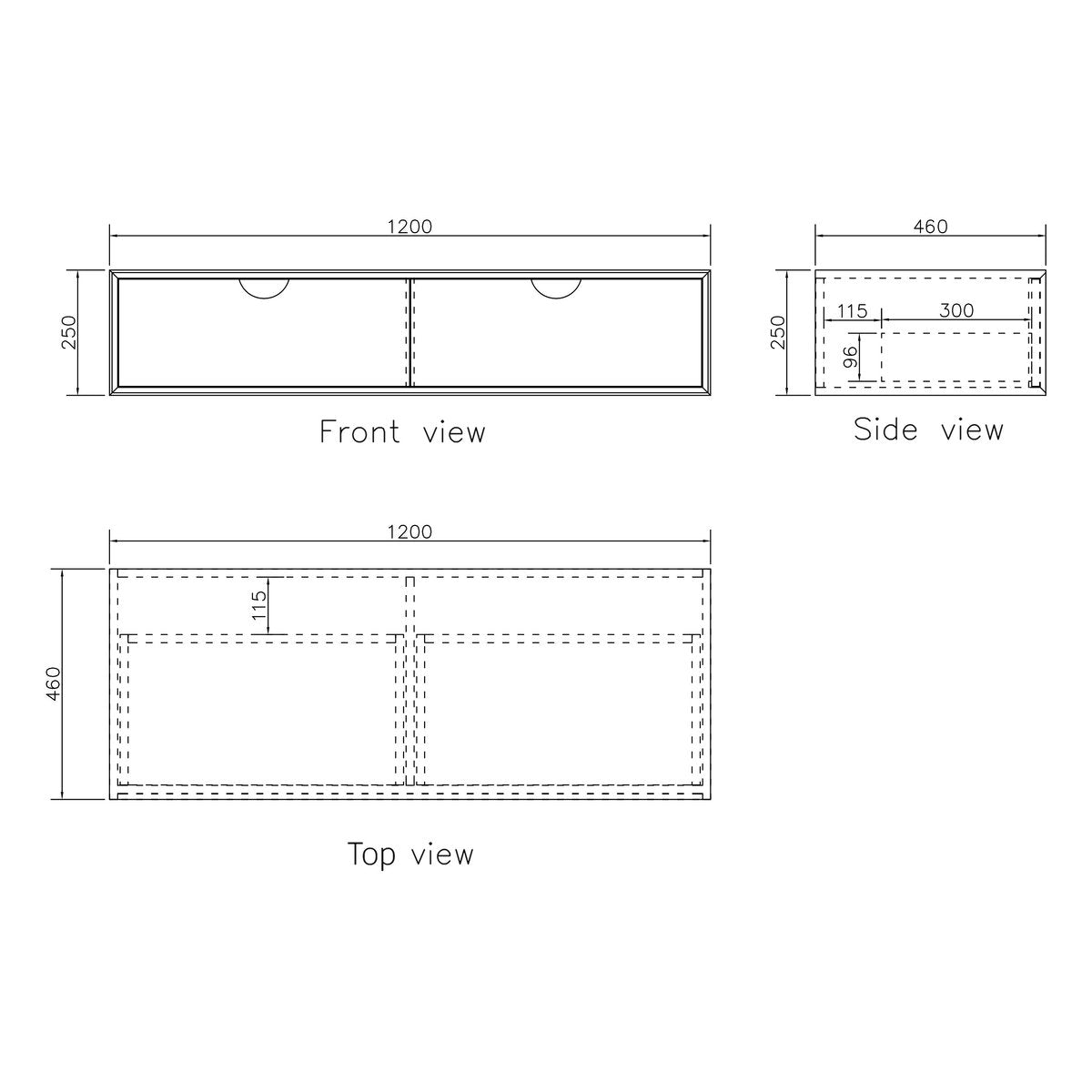 Otti Moonlight 1200mm White Wall Hung Cabinet