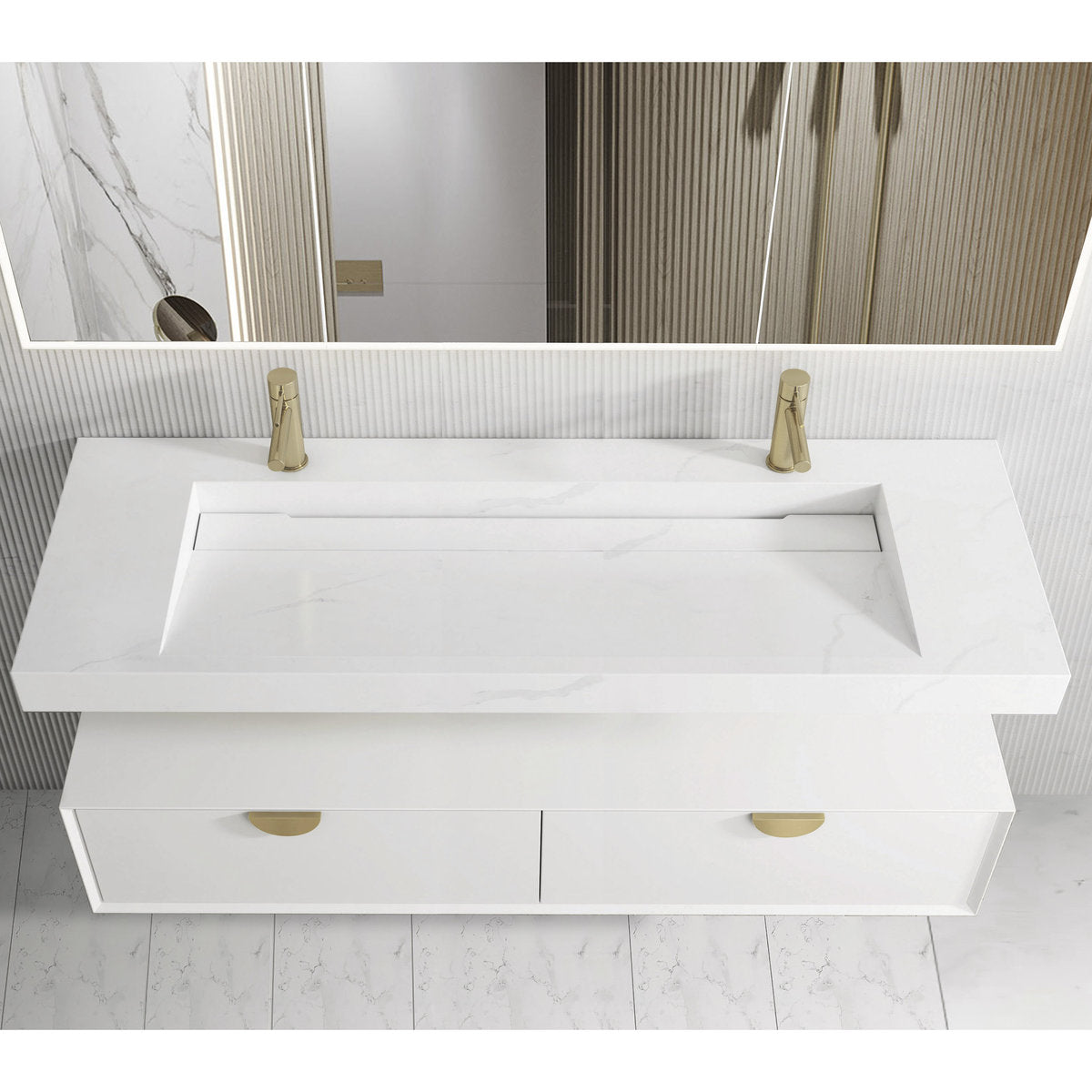 Otti Moonlight 1500mm White Wall Hung Cabinet