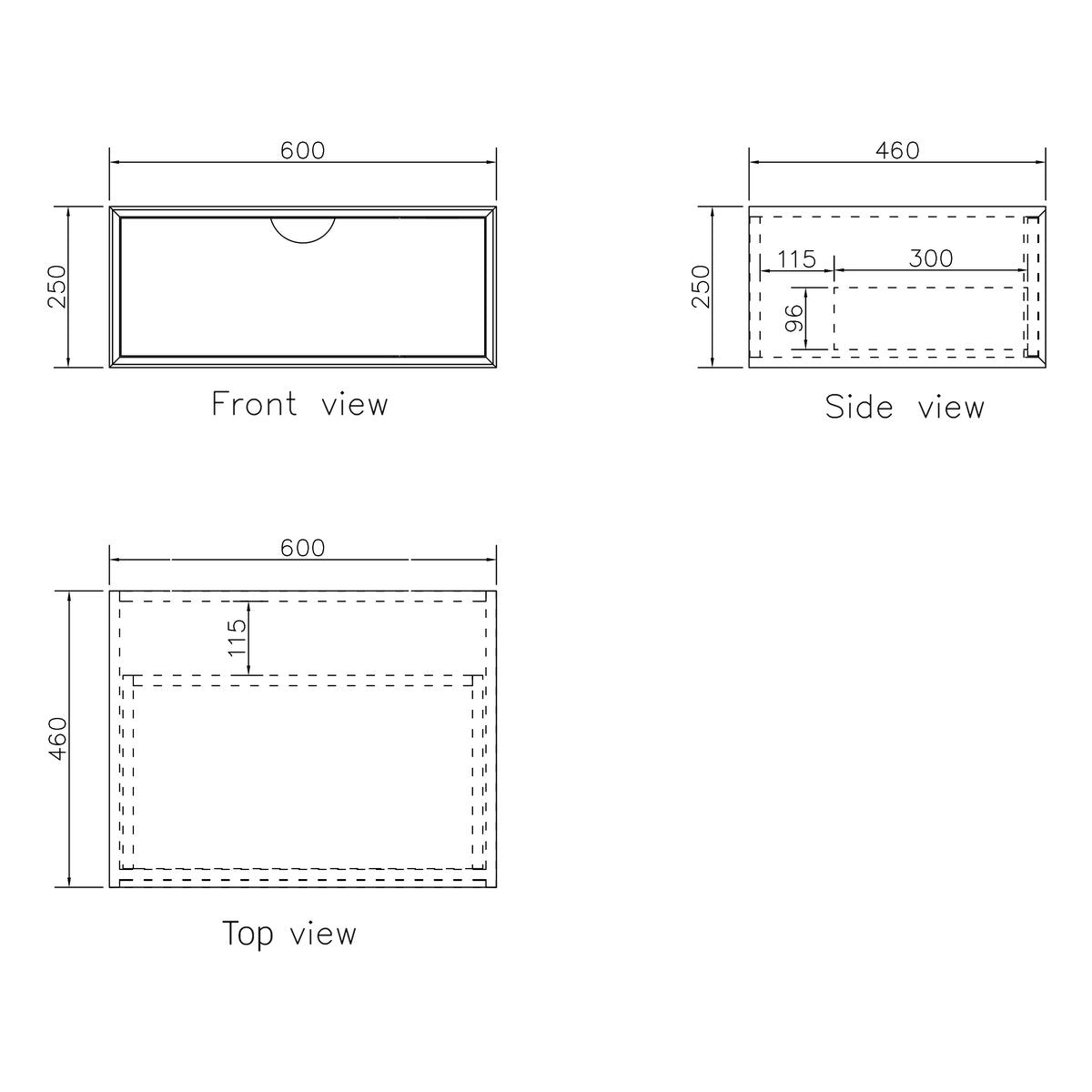Otti Moonlight 600mm White Wall Hung Cabinet