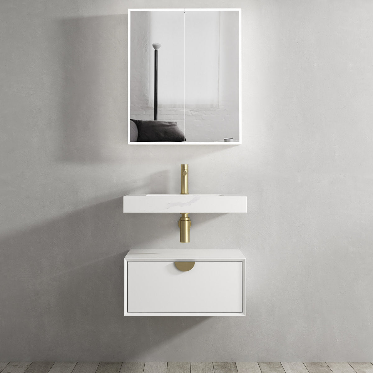 Otti Moonlight 600mm White Wall Hung Cabinet