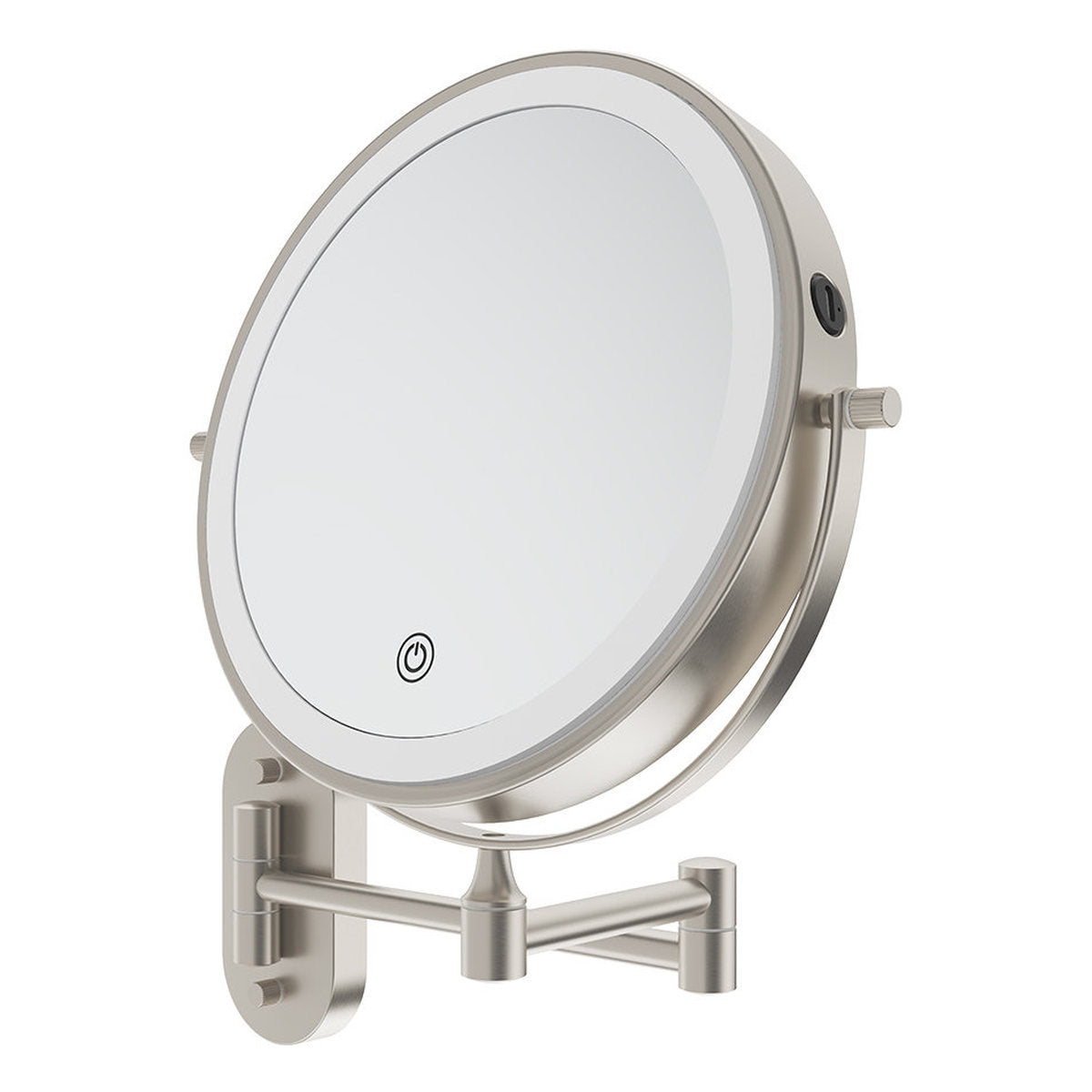 Fienza Swivel Led Magnifying Mirror, Brushed Nickel
