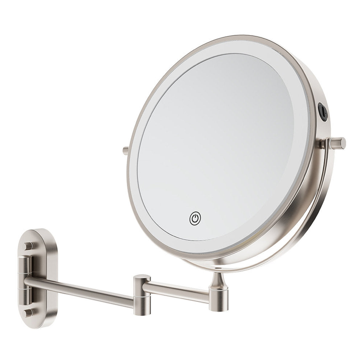 Fienza Swivel Led Magnifying Mirror, Brushed Nickel